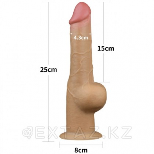 Фаллоимитатор KING SIZED с двойным покрытием Lovetoy (25*4,3 см.)  в Казахстане, интернет-аптека Aurma.kz