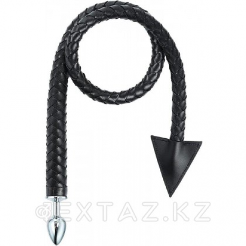 Металлический анальный плаг Leather Tail  в Казахстане, интернет-аптека Aurma.kz