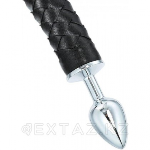 Металлический анальный плаг Leather Tail в Казахстане, интернет-аптека Aurma.kz