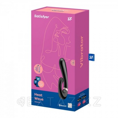 Смарт вибратор кролик с подогревом Satisfyer Heat Wave Connect App черный в Казахстане, интернет-аптека Aurma.kz