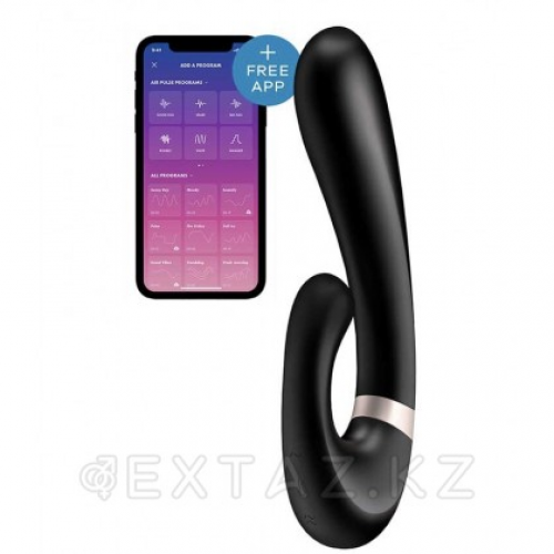 Смарт вибратор кролик с подогревом Satisfyer Heat Wave Connect App черный  в Казахстане, интернет-аптека Aurma.kz