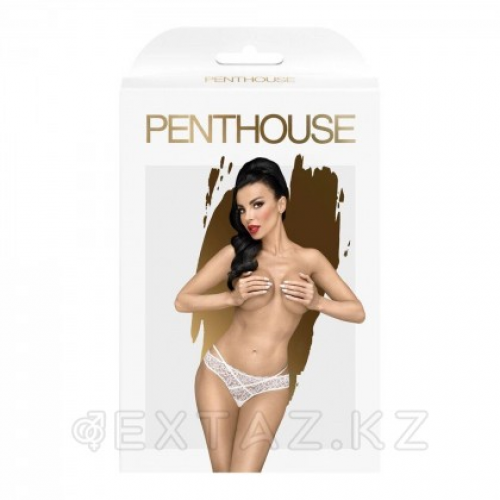 Трусики "Catch me" от Penthouse (S/M) белые в Казахстане, интернет-аптека Aurma.kz