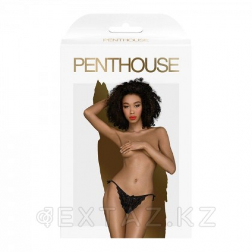 Трусики с доступом на завязках "Too hot to be real" от Penthouse (S/M) черные в Казахстане, интернет-аптека Aurma.kz