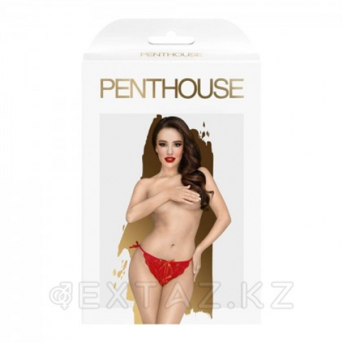 Трусики с доступом на завязках "Too hot to be real" от Penthouse (S/M) красные в Казахстане, интернет-аптека Aurma.kz