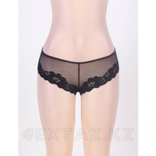 Трусики Black Floral, прозрачные (черный, XS-S)  в Казахстане, интернет-аптека Aurma.kz