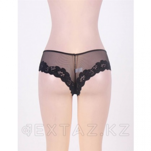 Трусики Black Floral, прозрачные (черный, XS-S) в Казахстане, интернет-аптека Aurma.kz