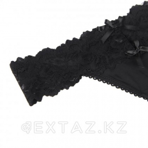 Трусики танга Sexy Floral Lace черные (размер 3XL)  в Казахстане, интернет-аптека Aurma.kz