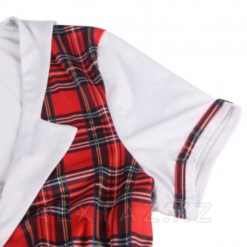 Эротический костюм "Секси студентка " (3XL, топ, трусики, галстук) в Казахстане, интернет-аптека Aurma.kz