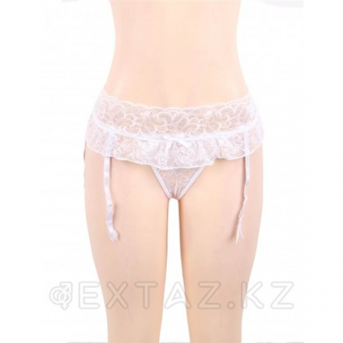 Пояс для чулок кружевной White Sexy Bow (XS-S)  в Казахстане, интернет-аптека Aurma.kz
