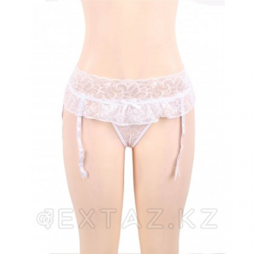 Пояс для чулок кружевной White Sexy Bow (M-L)  в Казахстане, интернет-аптека Aurma.kz