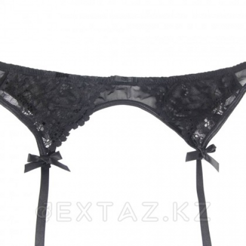 Трусики и пояс для чулок с ремешками черные Sexy Exquisite Lace (XS-S) в Казахстане, интернет-аптека Aurma.kz