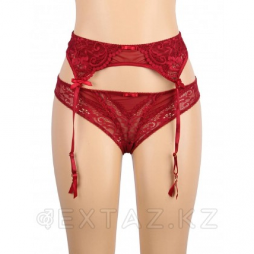 Трусики и пояс для чулок с ремешками красные Sexy Exquisite Lace (XS-S) в Казахстане, интернет-аптека Aurma.kz