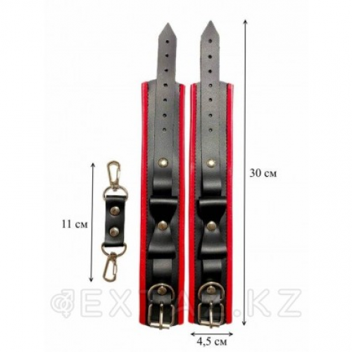 Наручники с бантиками из эко-кожи черно-красные  в Казахстане, интернет-аптека Aurma.kz