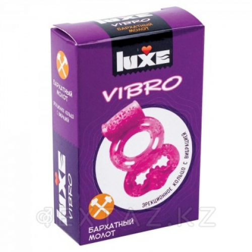 Виброкольцо LUXE VIBRO Бархатный молот (+ презерватив)  в Казахстане, интернет-аптека Aurma.kz