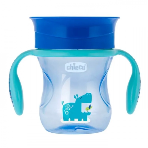 Chicco Поильник Perfect Cup 360 Azzura 12 мес голубой Поильники в Казахстане, интернет-аптека Aurma.kz