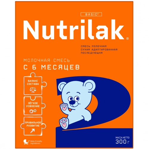 Нутрилак Nutrilak 2 Смесь молочная сухая адаптированная последующая с 6 мес 300г Смесь в Казахстане, интернет-аптека Aurma.kz