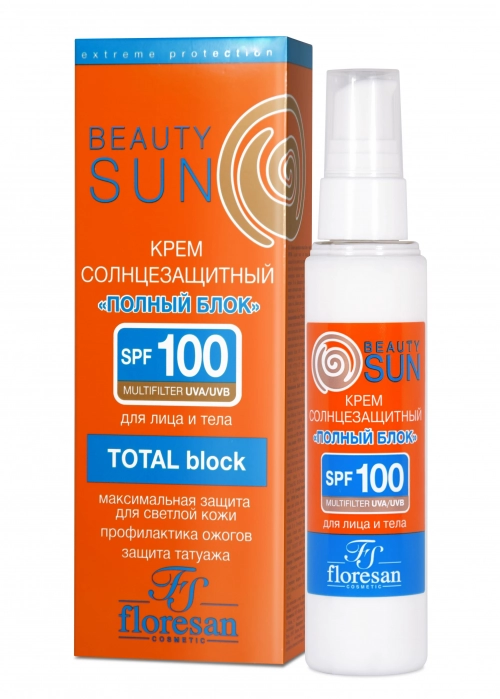 Floresan Beauty SUN Солнцезащитный крем полный блок SPF 100 (ф-285) Крем в Казахстане, интернет-аптека Aurma.kz