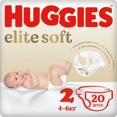 Подгузники Huggies Elite Soft OD (2) Convy Подгузники в Казахстане, интернет-аптека Aurma.kz