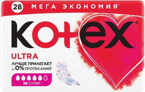 Прокладки гигиенические Котекс Kotex Quadro Super CIS Corona Прокладки в Казахстане, интернет-аптека Aurma.kz