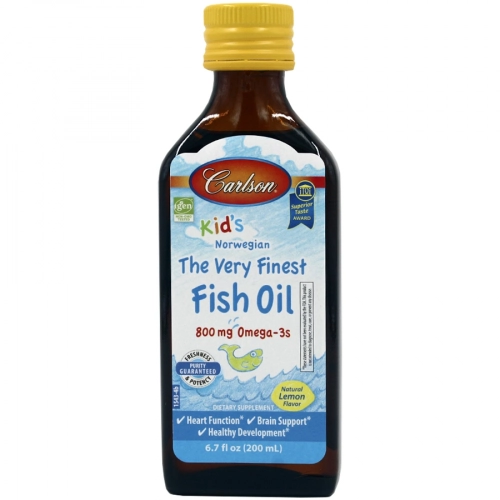 Carlson Kids The Very Finest Fish Oil Лимон 800 мг  в Казахстане, интернет-аптека Aurma.kz