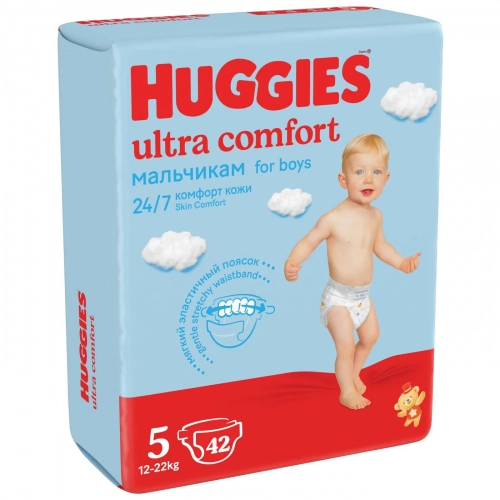 Подгузники Huggies Ultra Comfort 5 Boy (12-22 кг) Подгузники в Казахстане, интернет-аптека Aurma.kz