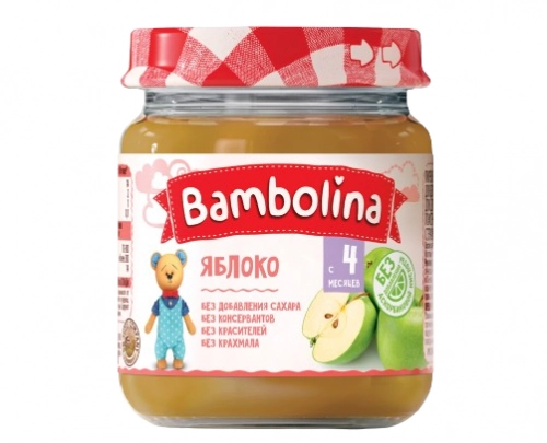 Bambolina пюре фруктовое яблоко (с 4 месяцев)  в Казахстане, интернет-аптека Aurma.kz