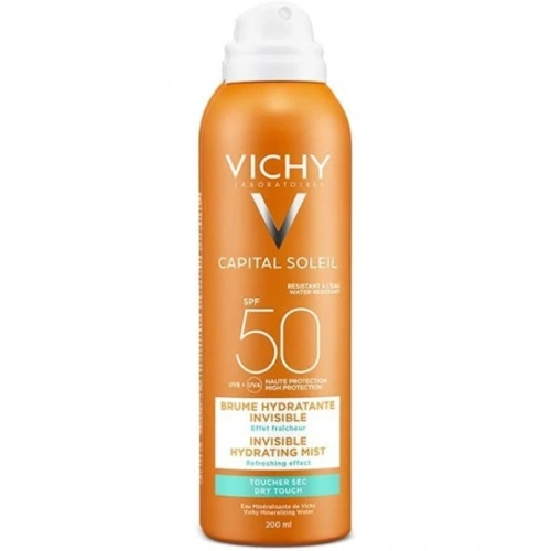 ​Vichy Capital Soleil аэрозоль увлажняющая невидимая SPF 50  в Казахстане, интернет-аптека Aurma.kz