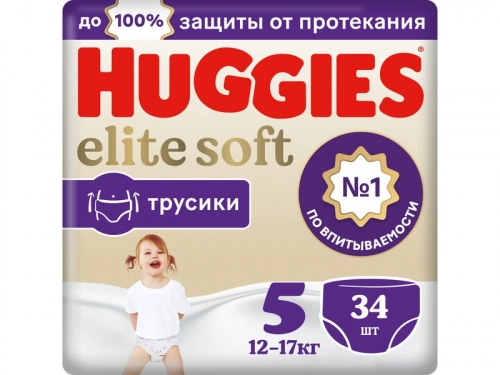 Подгузники-трусики Huggies Elite Soft Pants 5 Mega (12-17 кг)  в Казахстане, интернет-аптека Aurma.kz