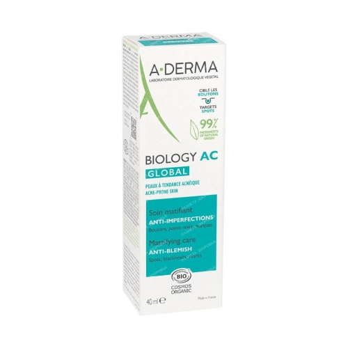 A-Derma Biology AC Global крем для комплексного ухода за проблемной кожей в Казахстане, интернет-аптека Aurma.kz