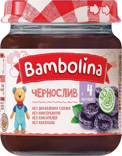 Bambolina пюре фруктовое чернослив с 4 месяцев  в Казахстане, интернет-аптека Aurma.kz