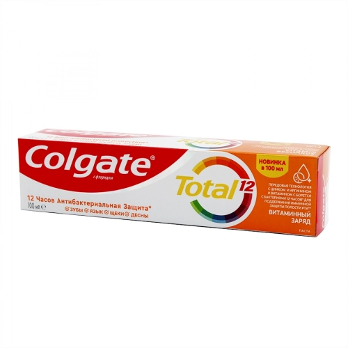 Зубная паста Colgate Total 12 витаминный заряд антибактериальная  в Казахстане, интернет-аптека Aurma.kz