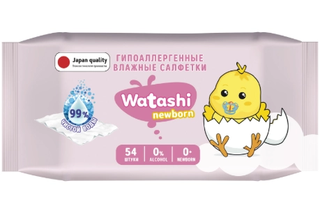 Watashi Влажные салфетки для детей 0+  в Казахстане, интернет-аптека Aurma.kz