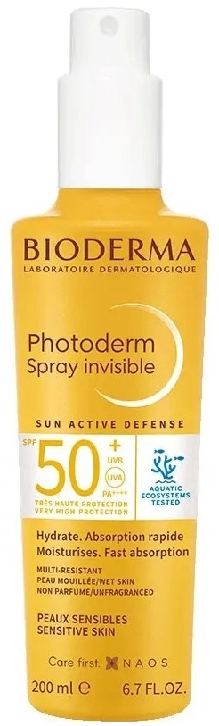 Биодерма Фотодерм Max Spray SPF 50+ Солнцезащитный крем-спрей 200 мл в Казахстане, интернет-аптека Aurma.kz