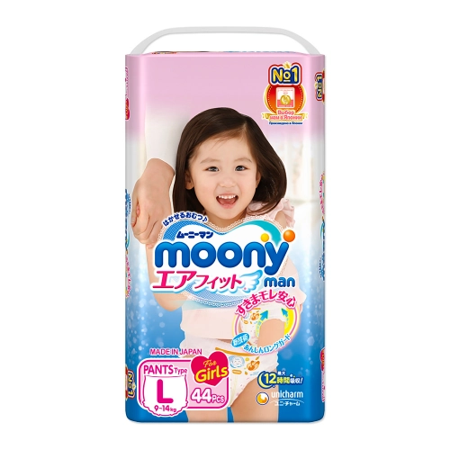 Подгузники-трусики Moony L для девочек (9-14 кг)   в Казахстане, интернет-аптека Aurma.kz